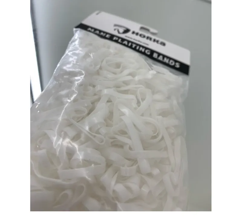 Horka Silicone Plaiting Bands in White